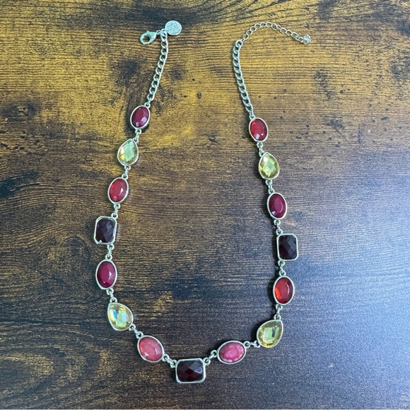 WHBM Multicolour Glass Necklace Silver Tone Spring Summer 21 Inch - Picture 10 of 11